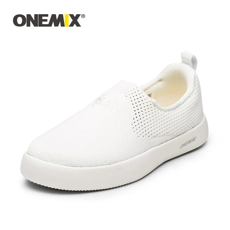 ONEMIX 2024 Women Sneakers Breathable Mesh Men's Street Footwear Lightweight Office Slip-On Sneaker For Outdoor Walking Shoes