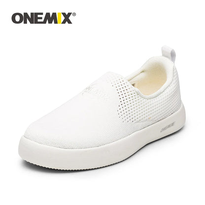 ONEMIX 2024 Women Sneakers Breathable Mesh Men's Street Footwear Lightweight Office Slip-On Sneaker For Outdoor Walking Shoes
