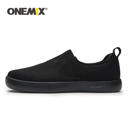 ONEMIX 2024 Women Sneakers Breathable Mesh Men's Street Footwear Lightweight Office Slip-On Sneaker For Outdoor Walking Shoes