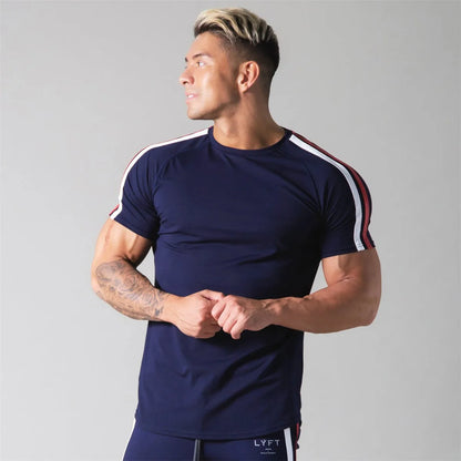 Red Men’s Gym T-Shirt – Short Sleeve, Cotton