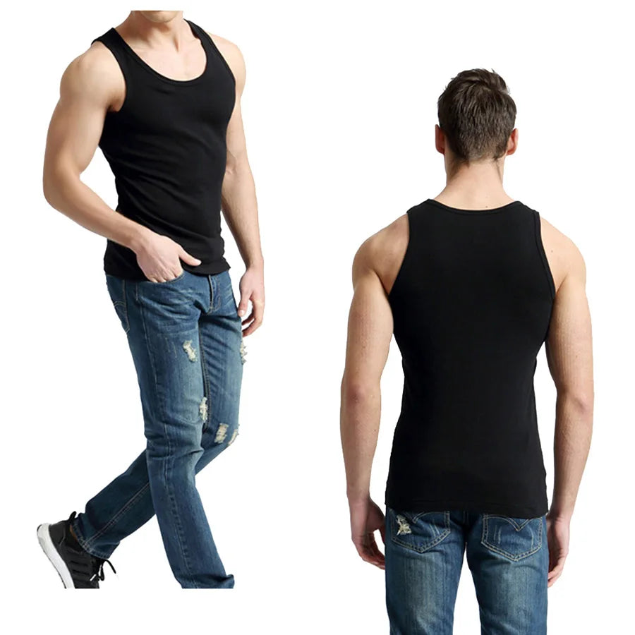 Men’s Cotton Tank Top – Sleeveless Gym Vest