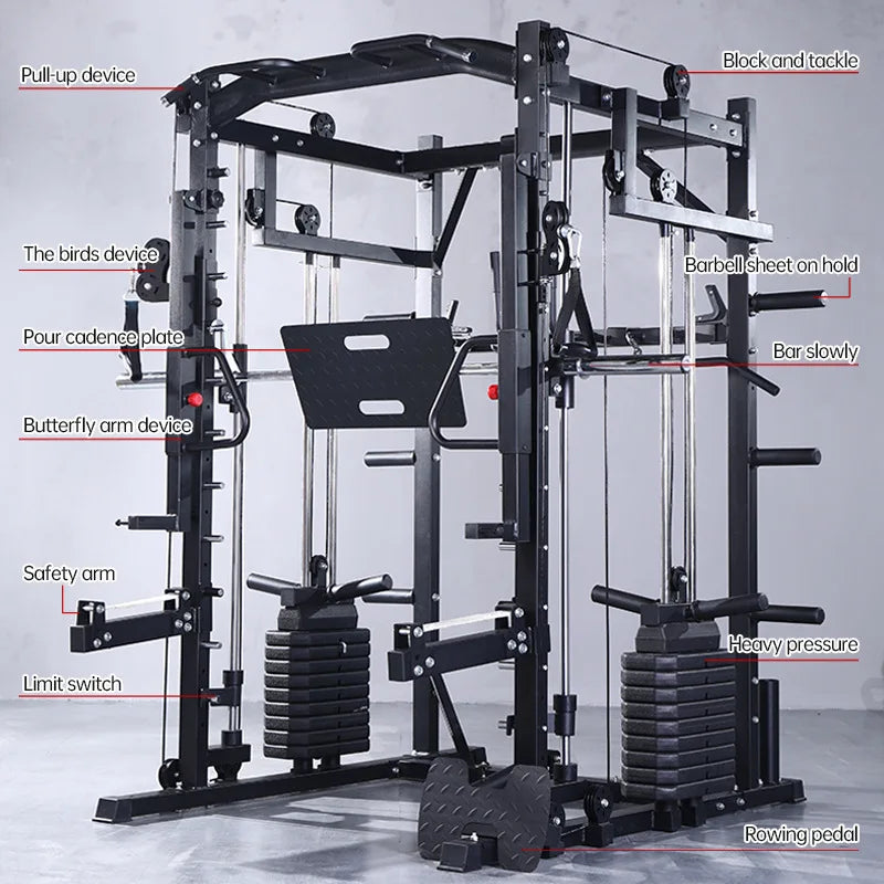 Smith Machine Comprehensive Training , Commercial Fitness Equipment, Squat and Push, Multi-functional Integrated Gantry