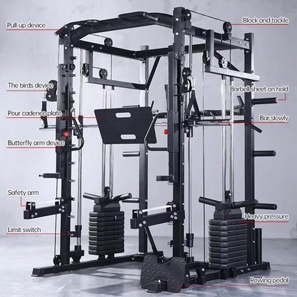 Smith Machine Comprehensive Training , Commercial Fitness Equipment, Squat and Push, Multi-functional Integrated Gantry