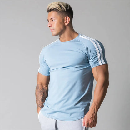 Red Men’s Gym T-Shirt – Short Sleeve, Cotton