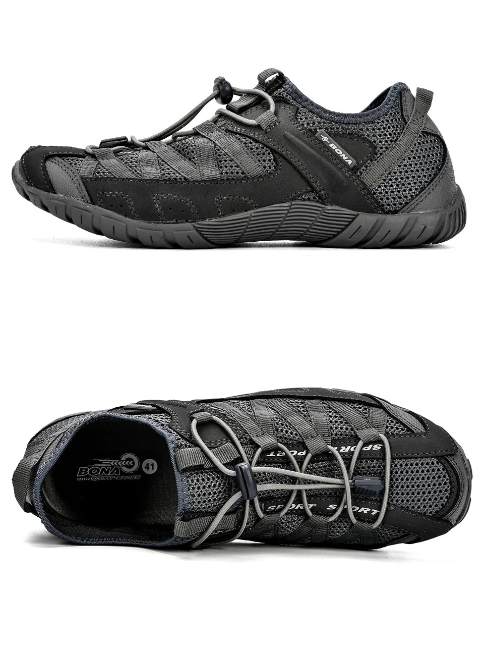 BONA 2023 New Popular Style Men Running Shoes Lace Up Athletic Shoes Outdoor Walkng jogging Sneakers Comfortable Mesh shoes