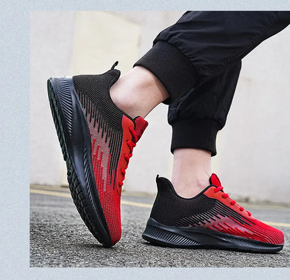 Summer Hot Sale Red Mesh Men Running Sneakers Big Size 47 Light Breathable Women Training Shoes Non-slip Sport Shoes for Man