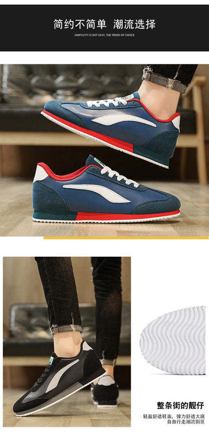 Hot sale Blue Mens Fashion Sneakers Classic Leather Sport Shoes For Men Trainers Designer Athletic Sneakers Male Running Shoes