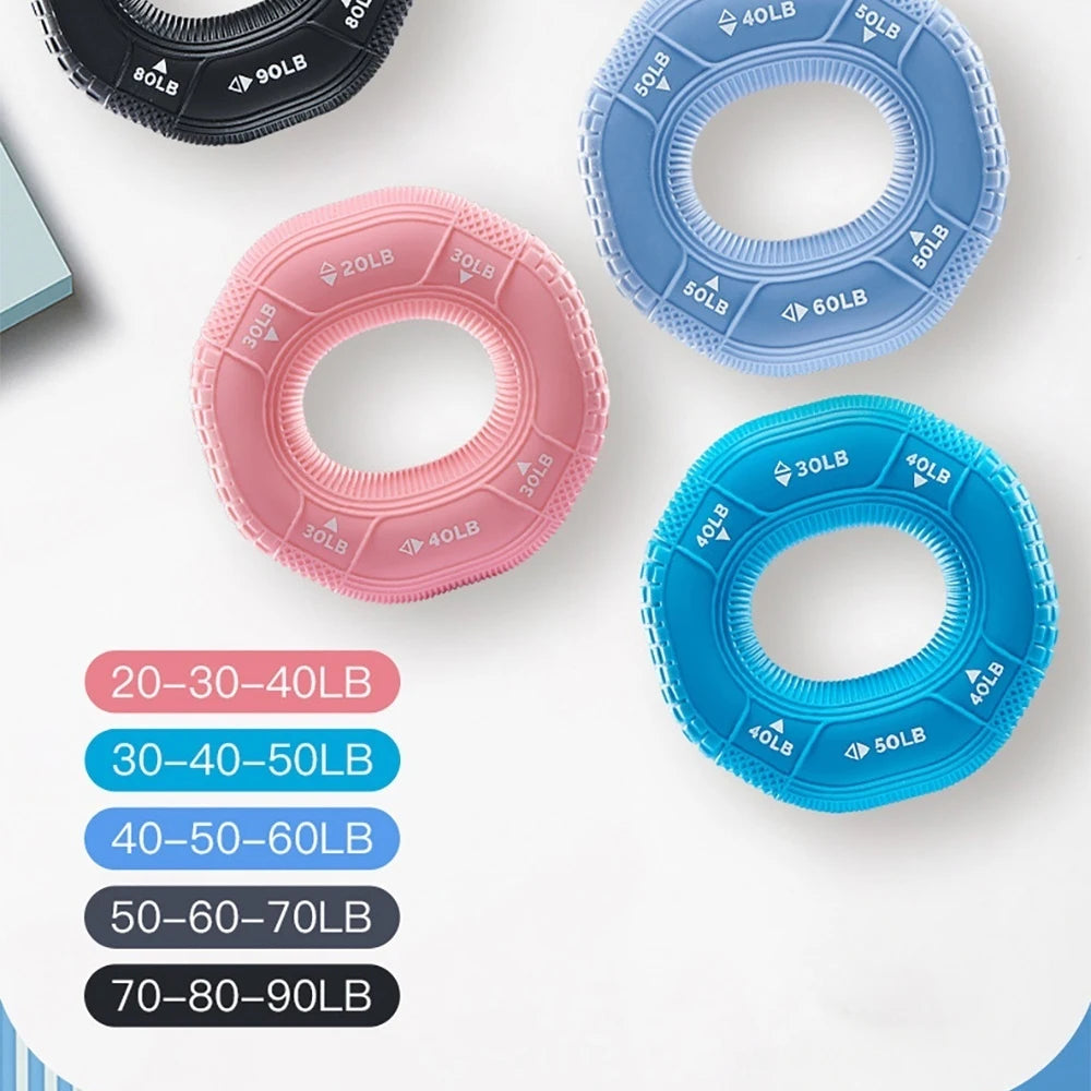 Octagonal Grip Ring 3-Level Resistance Silicone Hand Exerciser for Arm Strength Training Home Gym Fitness Equipment