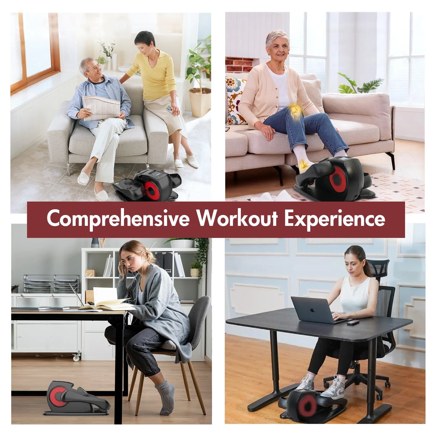 Electric Elliptical Machine Under Desk Pedal Exerciser Leg Home Fitness Small Multi-functional Silent Mini Trainer Portable