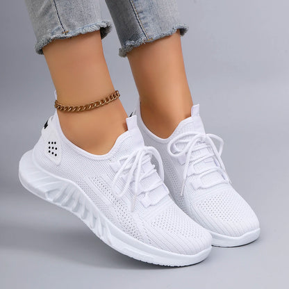 Spring and Autumn New Women's Casual Lace up Comfortable, Breathable, Lightweight and Wear-Resistant Sports Shoes
