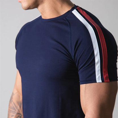 Red Men’s Gym T-Shirt – Short Sleeve, Cotton