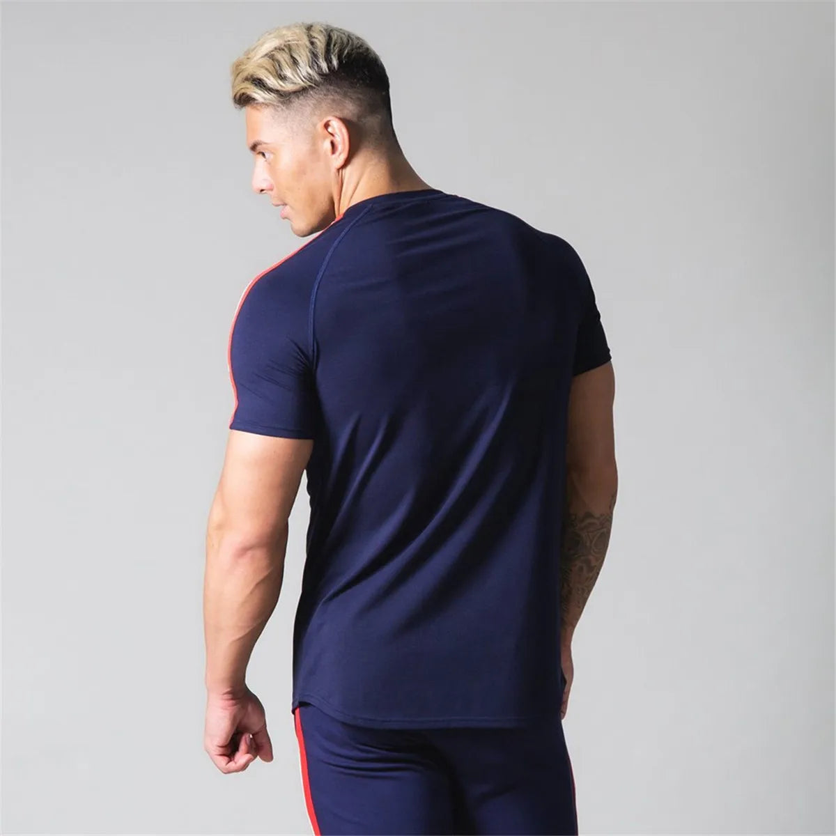 Red Men’s Gym T-Shirt – Short Sleeve, Cotton
