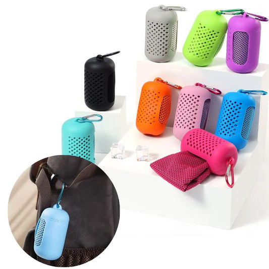 Sport Quick Drying Cooling Towel Portable Silicone Wrapped Cold Towel Microfiber Towels Beach Accessories Towel Sport Fitness