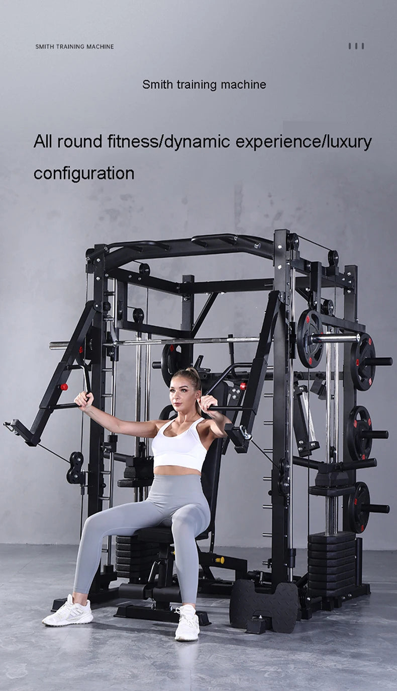 Smith Machine Comprehensive Training , Commercial Fitness Equipment, Squat and Push, Multi-functional Integrated Gantry