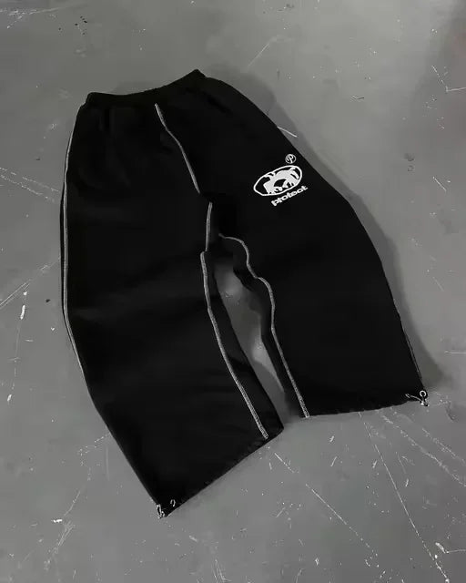 Embroidery Streetwear Men Clothing Fashion Hip Hop Men Pants Sweatpants Loose Casual Y2K Zipper Hip Joggers Men Trousers