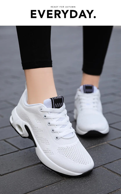 Oulylan Women Casual Sneakers Shoes Mesh Breathable Running Shoes Air Cushion Platform Summer Sports Shoes Luxury Lightweight