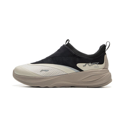 Li-Ning Men SOFT GO 2 Walking Shoes COMFOAM Slip-on Soft Thick Heel LiNing Comfortable Wearable Sports Casual Shoes AGLV005