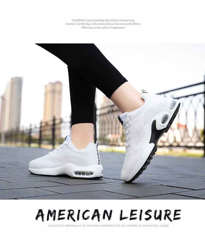 Oulylan Women Casual Sneakers Shoes Mesh Breathable Running Shoes Air Cushion Platform Summer Sports Shoes Luxury Lightweight