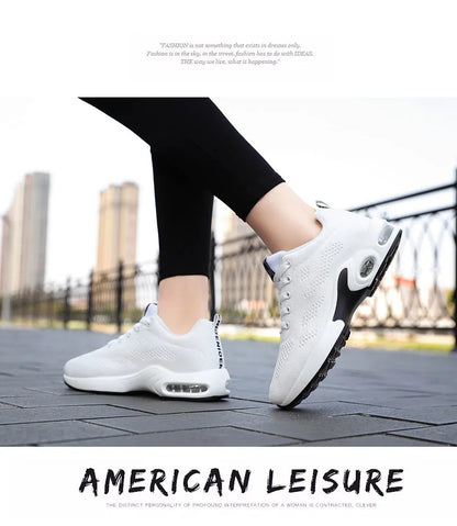 Oulylan Women Casual Sneakers Shoes Mesh Breathable Running Shoes Air Cushion Platform Summer Sports Shoes Luxury Lightweight
