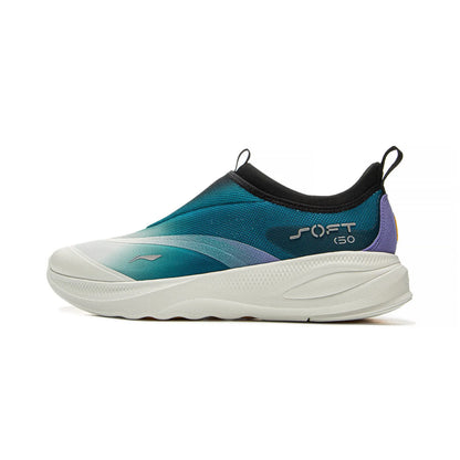 Li-Ning Men SOFT GO 2 Walking Shoes COMFOAM Slip-on Soft Thick Heel LiNing Comfortable Wearable Sports Casual Shoes AGLV005