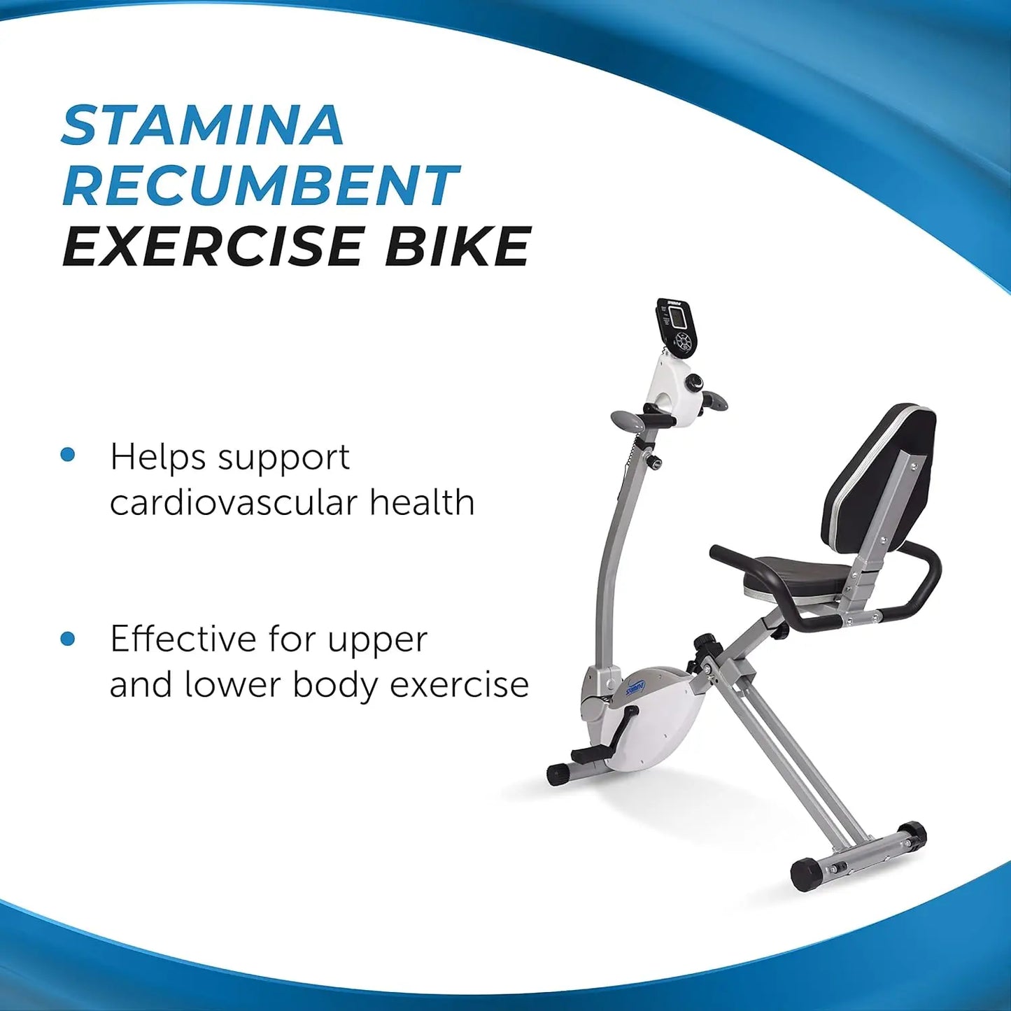 Exercise Bike with Arm Workout - Fitness Bike with Smart Workout App - Recumbent Exercise Bike