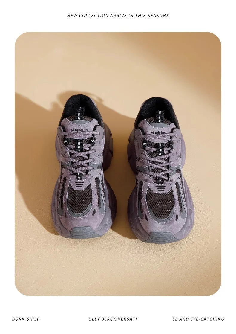 Oulylan Leisure Summer Women Chunky Sneaker Retro Lightweight Mesh Breathable Sports Shoes Ladies Fashion Daily Comfort Footwear