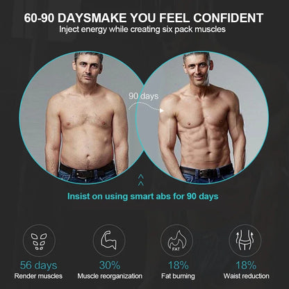 Wireless EMS Abdominal Muscle Stimulator Buttock Hip Trainer Waist Arm Leg Body Smart Slimming Massager Unisex Fitness Equiment