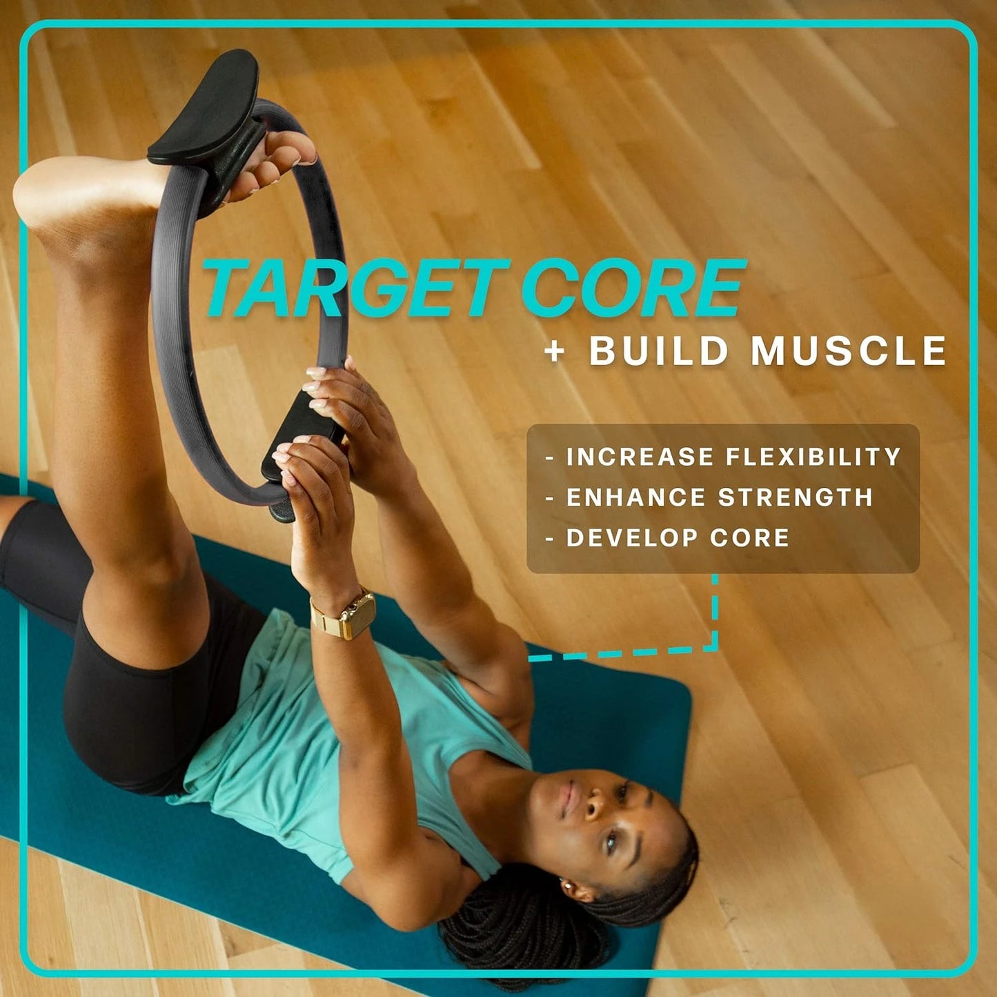 Transform your fitness routine with this premium high-quality magic 12" dual grip Pilates ring for ultimate toning results. Revo
