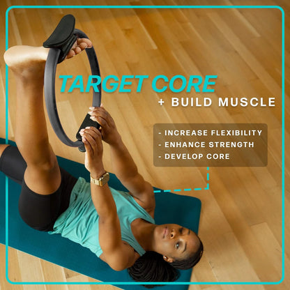 Transform your fitness routine with this premium high-quality magic 12" dual grip Pilates ring for ultimate toning results. Revo