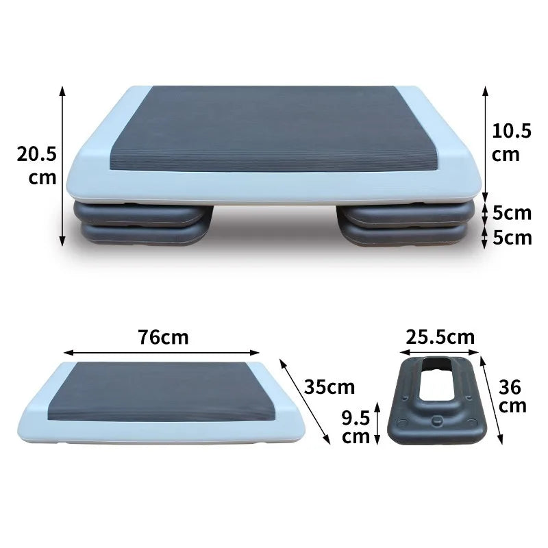 Adjustable Workout Aerobic Stepper in Fitness & Exercise Step Platform Trainer with 4 Risers