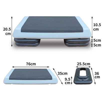 Adjustable Workout Aerobic Stepper in Fitness & Exercise Step Platform Trainer with 4 Risers