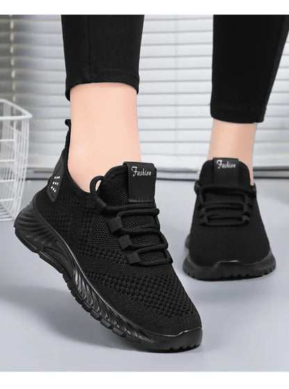2025 Women's Shoes Summer Women's Shoes Flying woven casual shoes Comfortable breathable women's sneakers