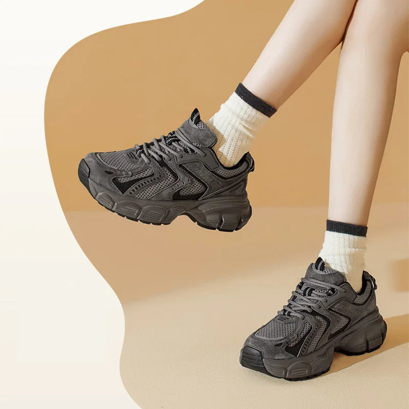 Oulylan Leisure Summer Women Chunky Sneaker Retro Lightweight Mesh Breathable Sports Shoes Ladies Fashion Daily Comfort Footwear