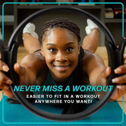 Transform your fitness routine with this premium high-quality magic 12" dual grip Pilates ring for ultimate toning results. Revo