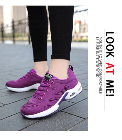 Oulylan Women Casual Sneakers Shoes Mesh Breathable Running Shoes Air Cushion Platform Summer Sports Shoes Luxury Lightweight