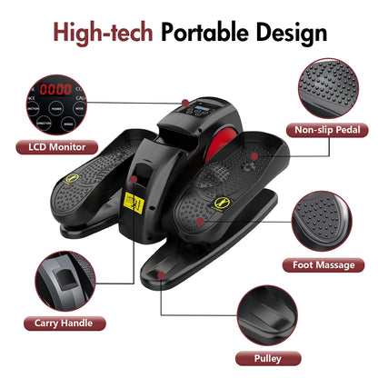 Electric Elliptical Machine Under Desk Pedal Exerciser Leg Home Fitness Small Multi-functional Silent Mini Trainer Portable