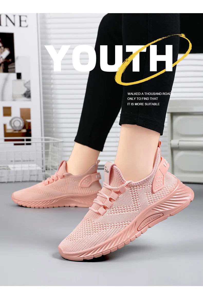 2025 Women's Shoes Summer Women's Shoes Flying woven casual shoes Comfortable breathable women's sneakers