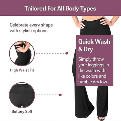 Women's Bootcut Yoga Pants Tummy Control Non See Through Bootleg Gym Workout Pants