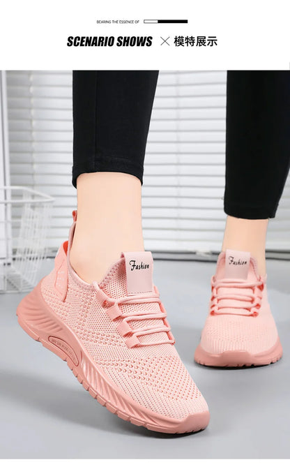 2025 Women's Shoes Summer Women's Shoes Flying woven casual shoes Comfortable breathable women's sneakers