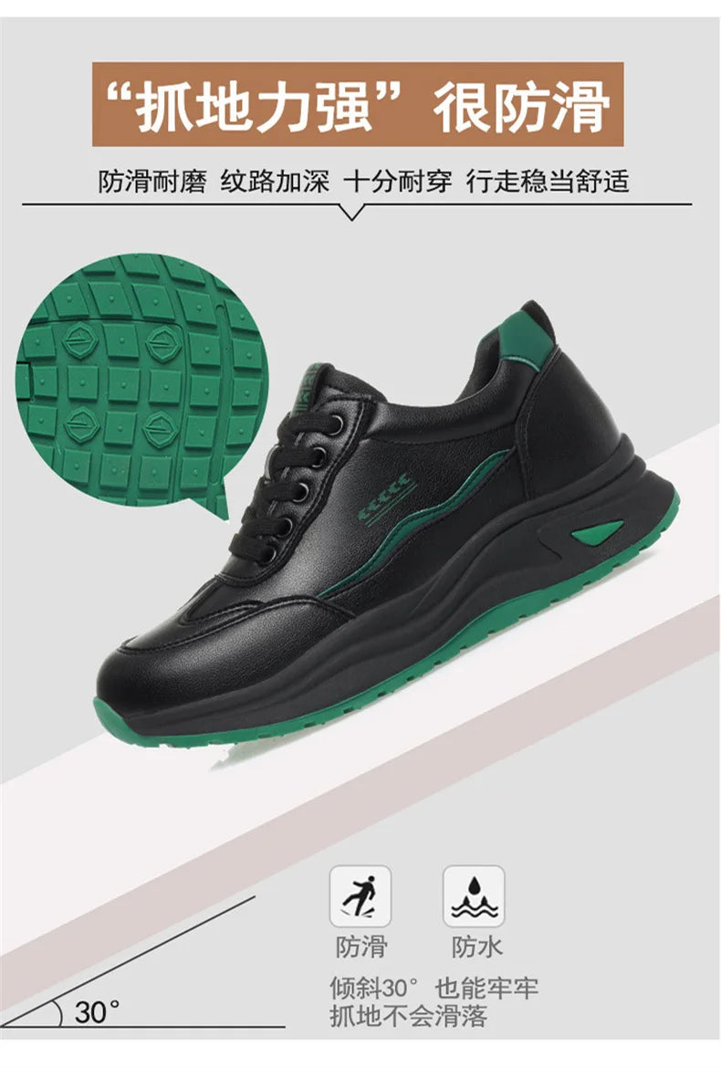 Platform Sports Shoe for Women Autumn 2024 Height Increase Casual Shoes Lace Up Tennis Shoe Water Proof Anti-slip Comfort