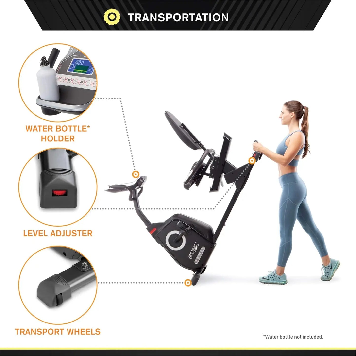 Fitness Recumbent Magnetic Exercise Bike with 15 Workout Programs
