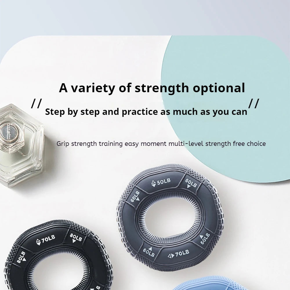 Octagonal Grip Ring 3-Level Resistance Silicone Hand Exerciser for Arm Strength Training Home Gym Fitness Equipment