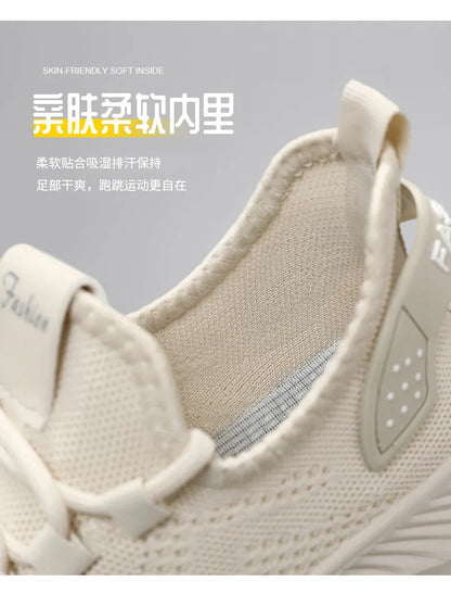 2025 Women's Shoes Summer Women's Shoes Flying woven casual shoes Comfortable breathable women's sneakers