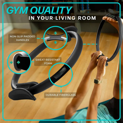 Transform your fitness routine with this premium high-quality magic 12" dual grip Pilates ring for ultimate toning results. Revo