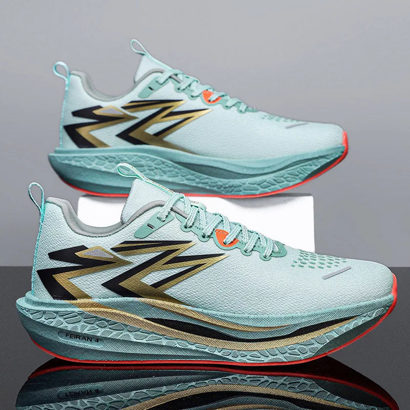 Men's and women's full-length carbon board racing shoes, summer youth running ultra light shock-absorbing sports shoes