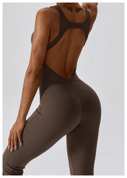Women Sports Jumpsuit Naked Feeling Gym Set Women Training Yoga Suit Sportswear Fitness Rompers Stretch Female Workout Bodysuits