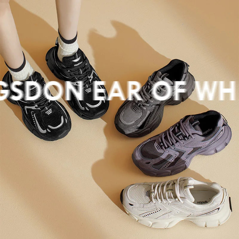 Oulylan Leisure Summer Women Chunky Sneaker Retro Lightweight Mesh Breathable Sports Shoes Ladies Fashion Daily Comfort Footwear