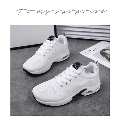 Oulylan Women Casual Sneakers Shoes Mesh Breathable Running Shoes Air Cushion Platform Summer Sports Shoes Luxury Lightweight