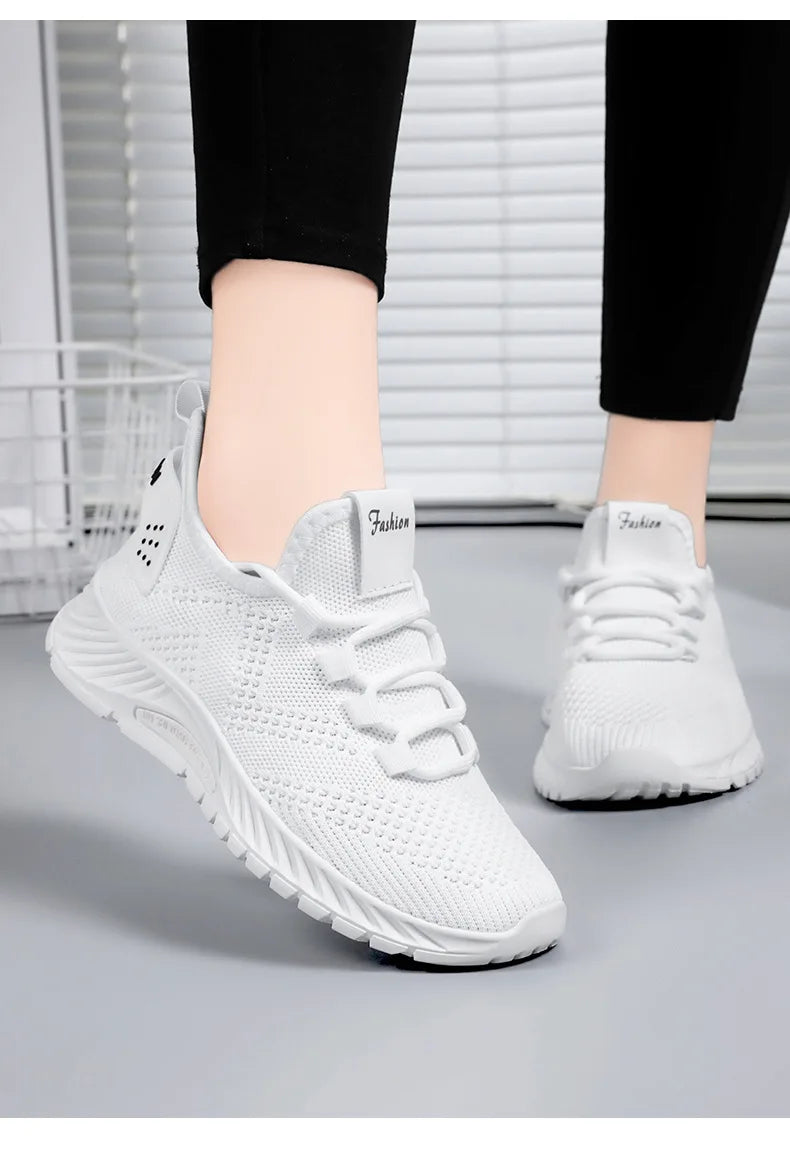 2025 Women's Shoes Summer Women's Shoes Flying woven casual shoes Comfortable breathable women's sneakers