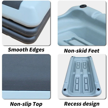 Adjustable Workout Aerobic Stepper in Fitness & Exercise Step Platform Trainer with 4 Risers
